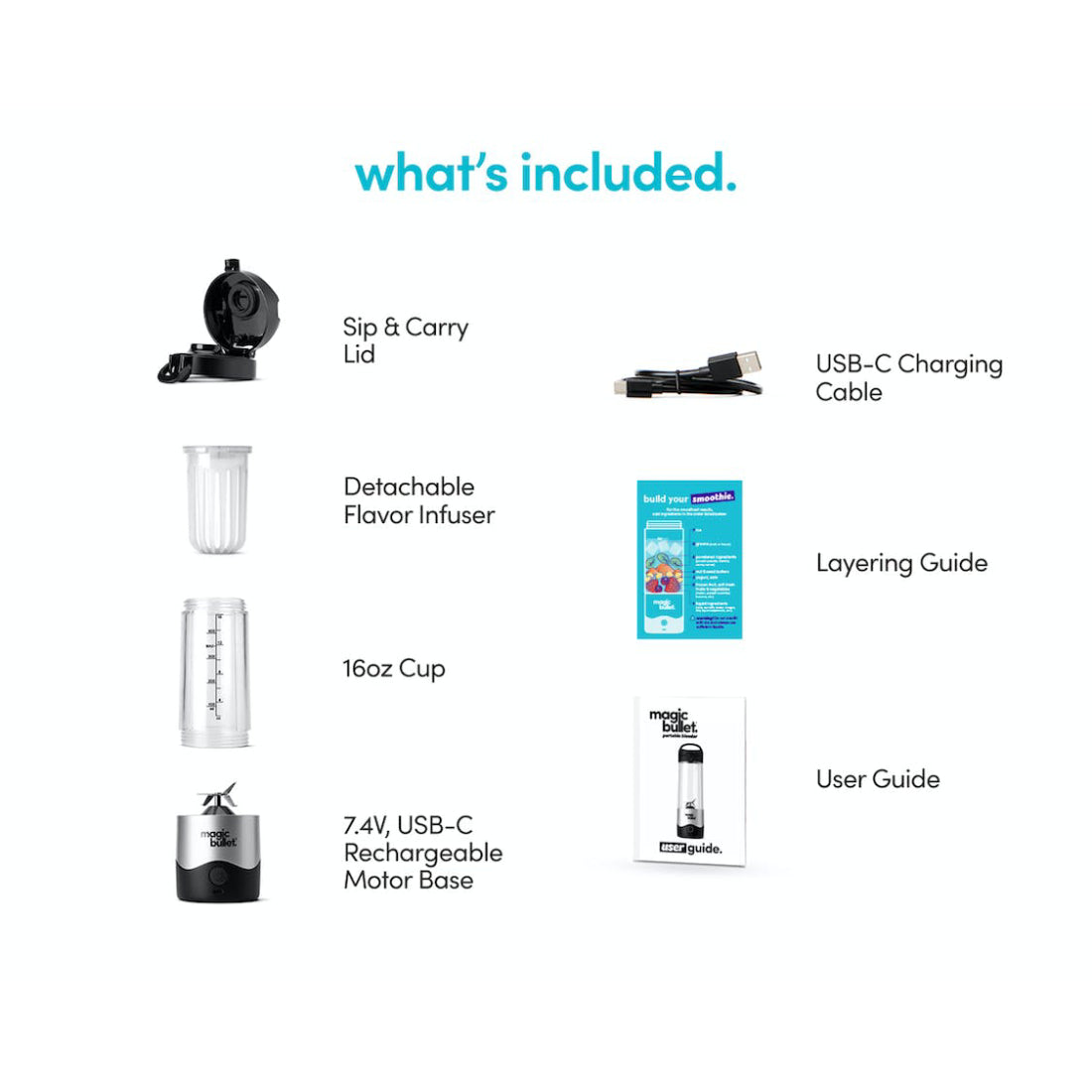 Magic Bullet MBPB50100 16 oz Portable Blender - Silver