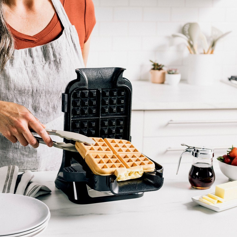 Ninja BW1001 Belgian Waffle Maker Pro Neverstick with PrecisionPour Cup - Black/Silver