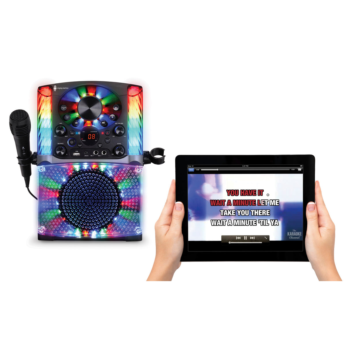 Singing Machine SML625BTBKD Bluetooth Karaoke System with CDG - Black