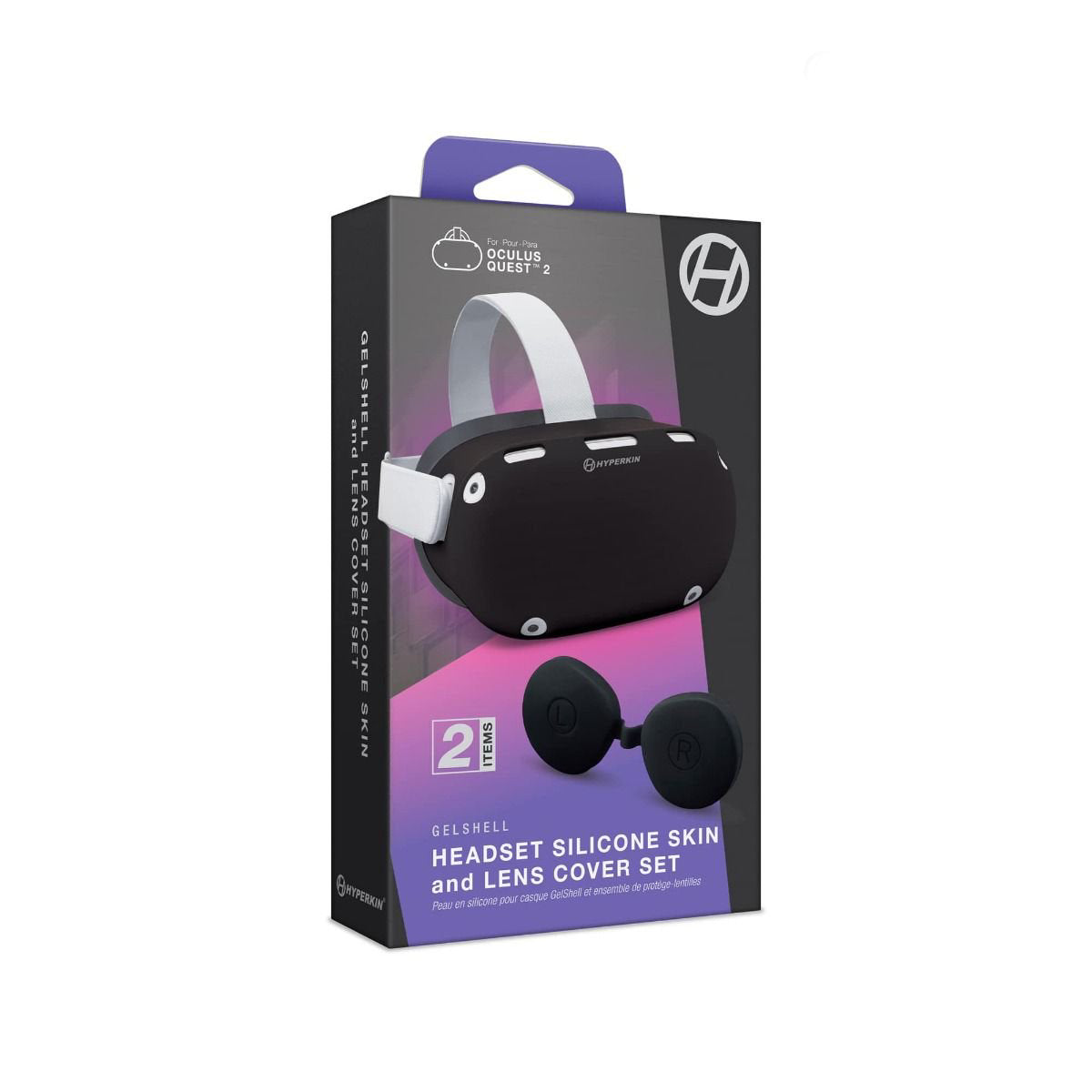 Hyperkin GelShell Headset Silicone Skin and Lens Cover Set for Oculus Quest 2 - Black