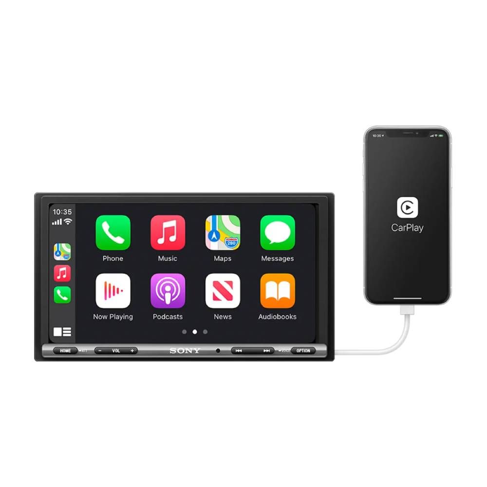 Sony XAV-AX3200 6.95" Bluetooth Media Receiver with CarPlay and Android Auto - Black
