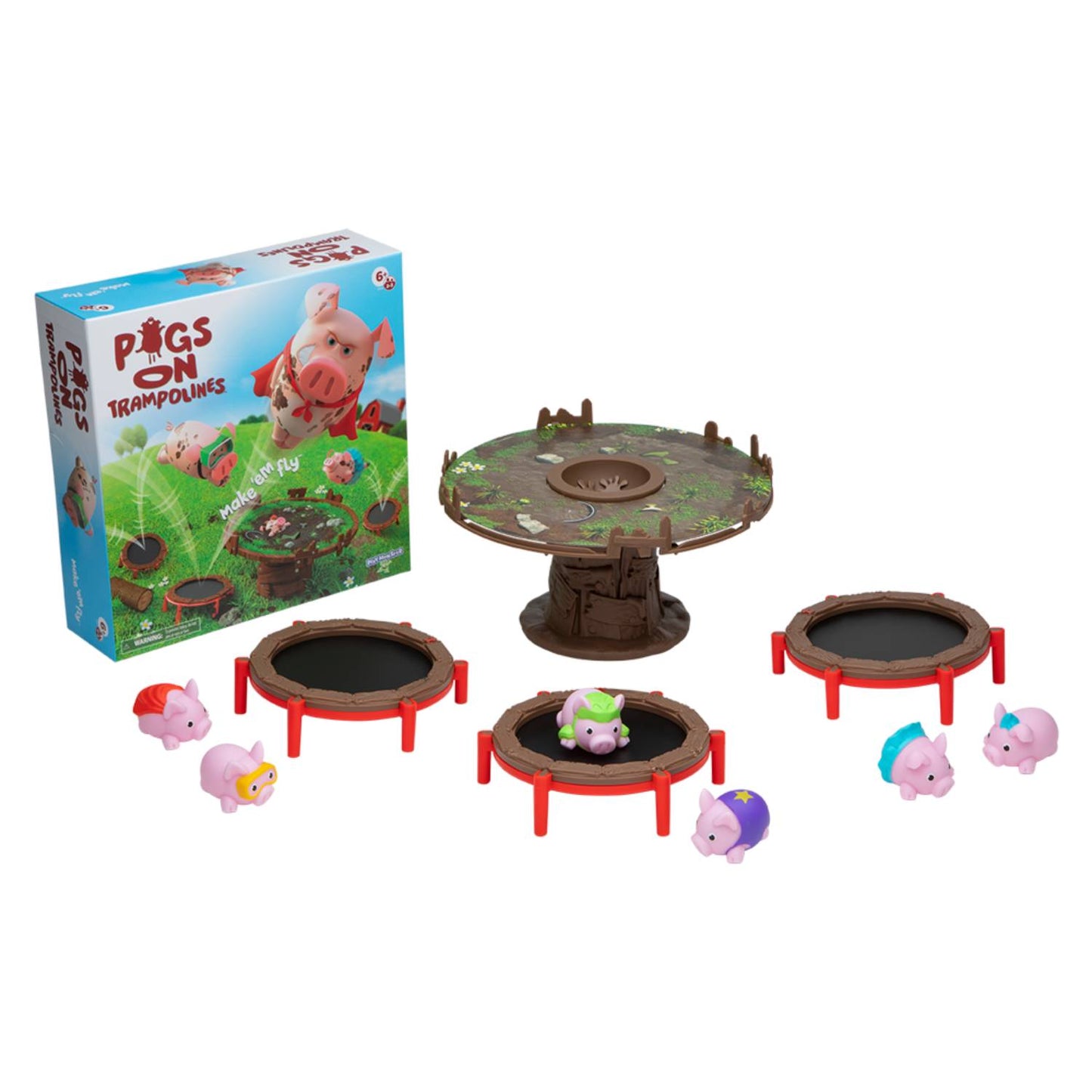 Playmonster Pigs on Trampolines Make 'EM Fly Board Game