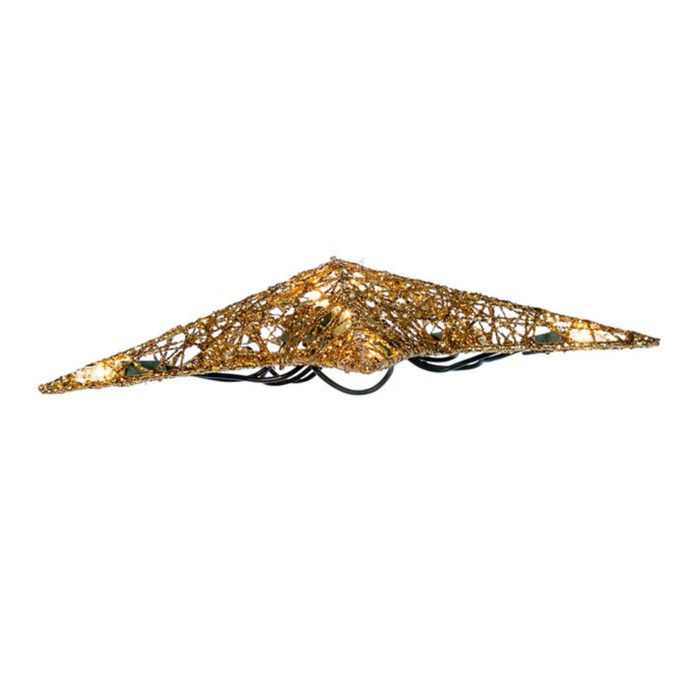 Kurt Adler 10-Light Gold Wire Star Treetop, 9-Inch