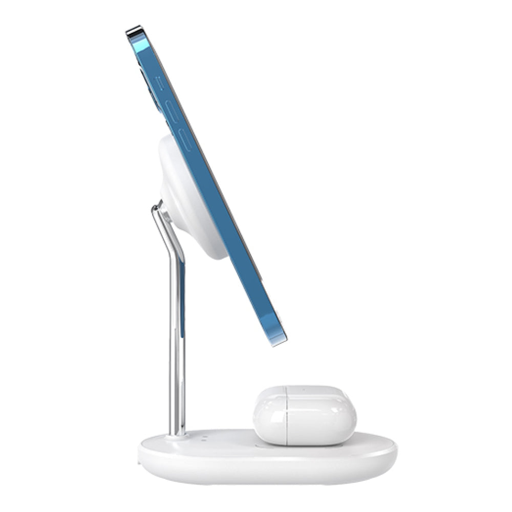 Tekya 2-in-1 Qitek Magstand Magsafe Wireless Charger - White
