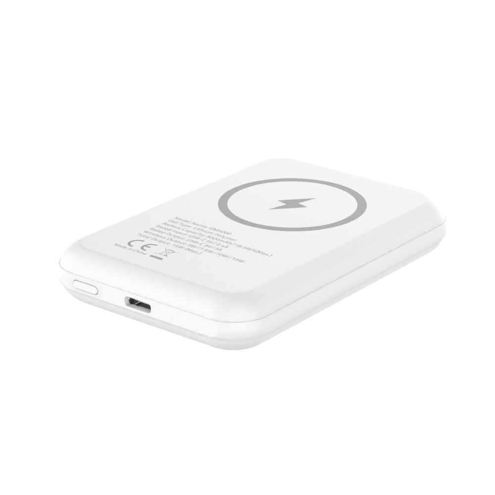 Energizer QM5000 5000mAh Magnetic Wireless Power Bank - White
