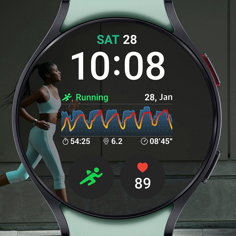 Reloj inteligente Samsung Galaxy Watch6 unisex con caja de aluminio de 43 mm y correa de cuero negra - LTE
