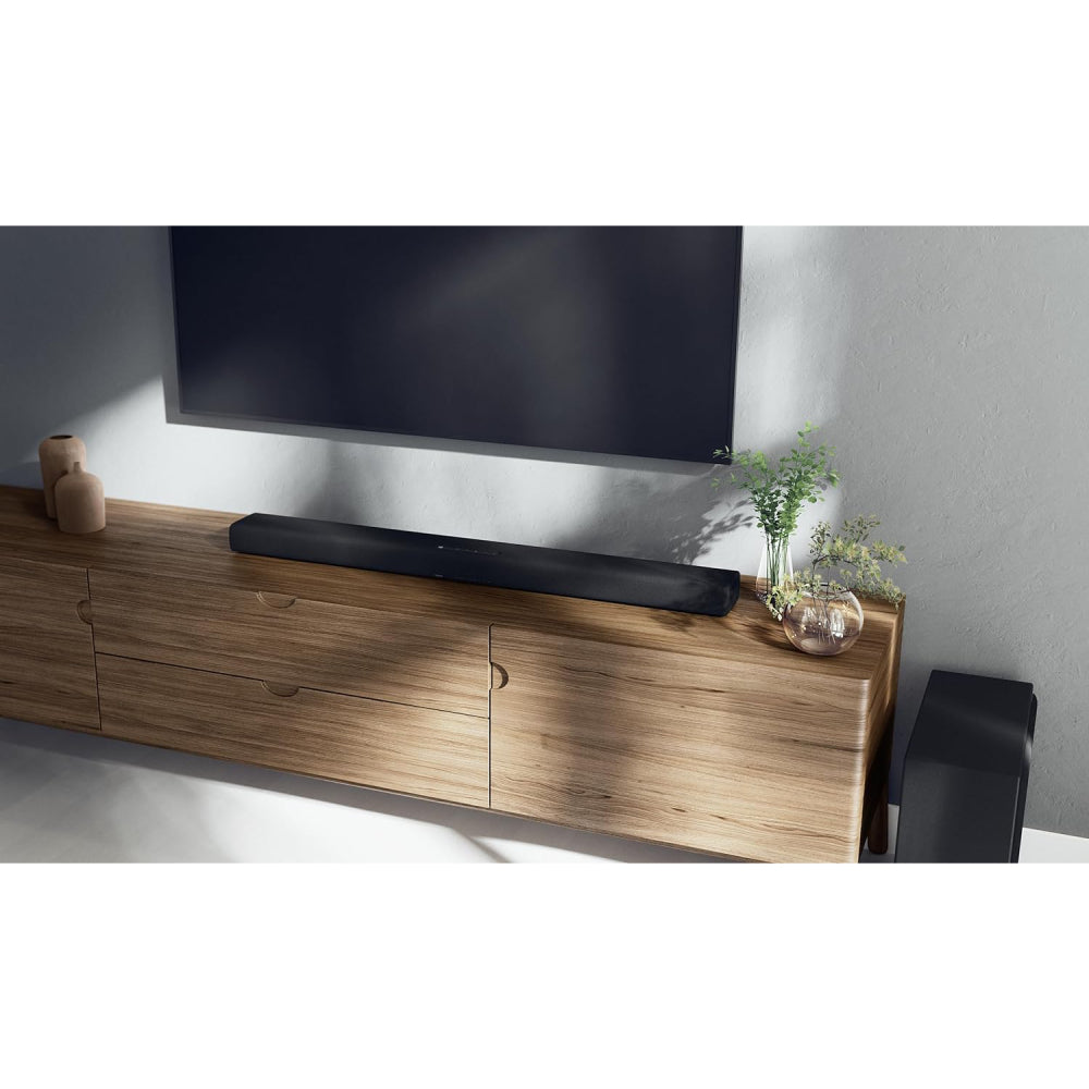 Barra de sonido Yamaha True X Bar 50A Dolby Atmos con subwoofer inalámbrico, color negro