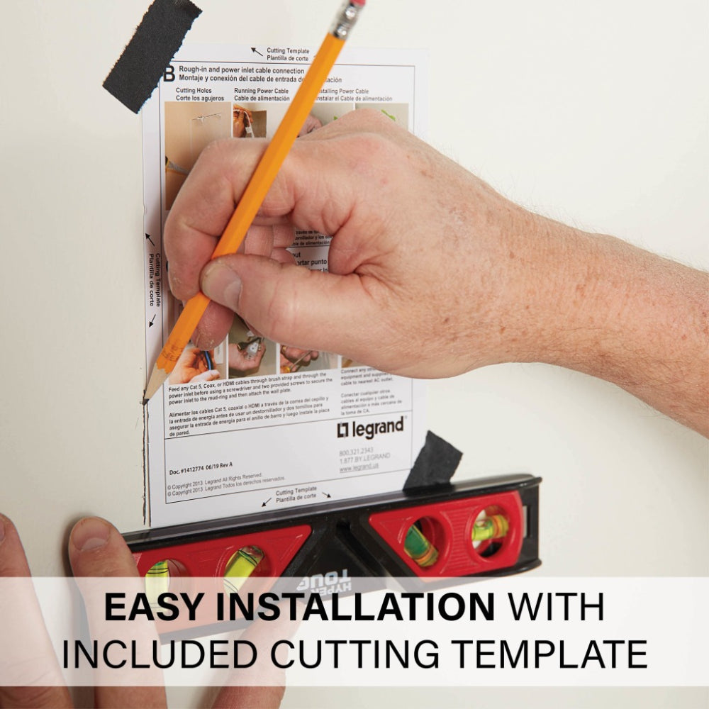 Kit de administración de cables y energía para TV empotrada en la pared de Sanus, color blanco