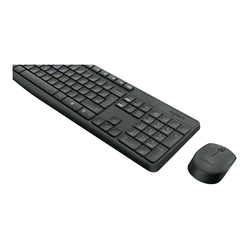 Combo de teclado y mouse inalámbricos Logitech MK235, color negro