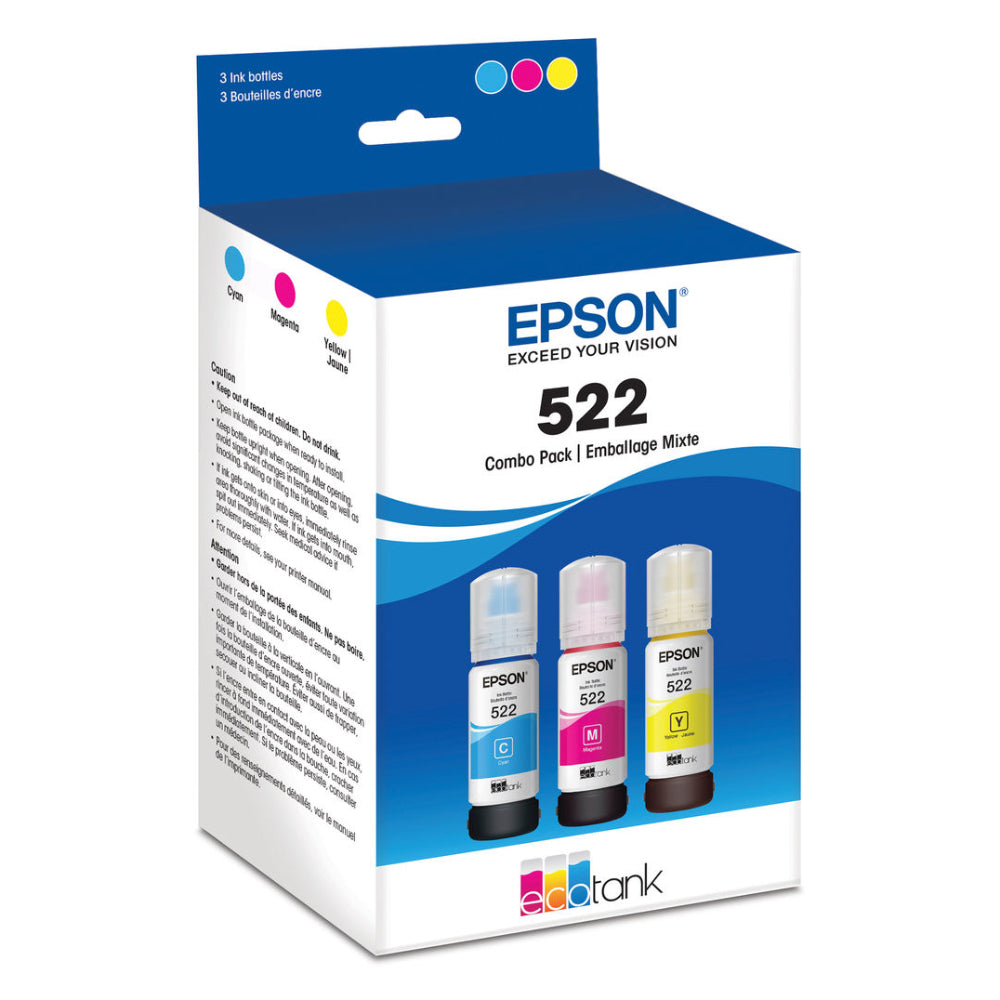 Epson 522 T522520/S EcoTank Ink Bottle - Cyan/Magenta/Yellow - Curacao