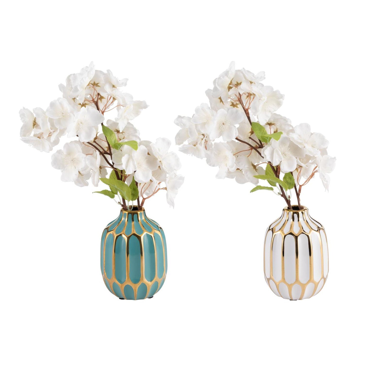 Sagebrook Home Contemporary 5" Ceramic Vase (Set of 2) - Assorted Colors