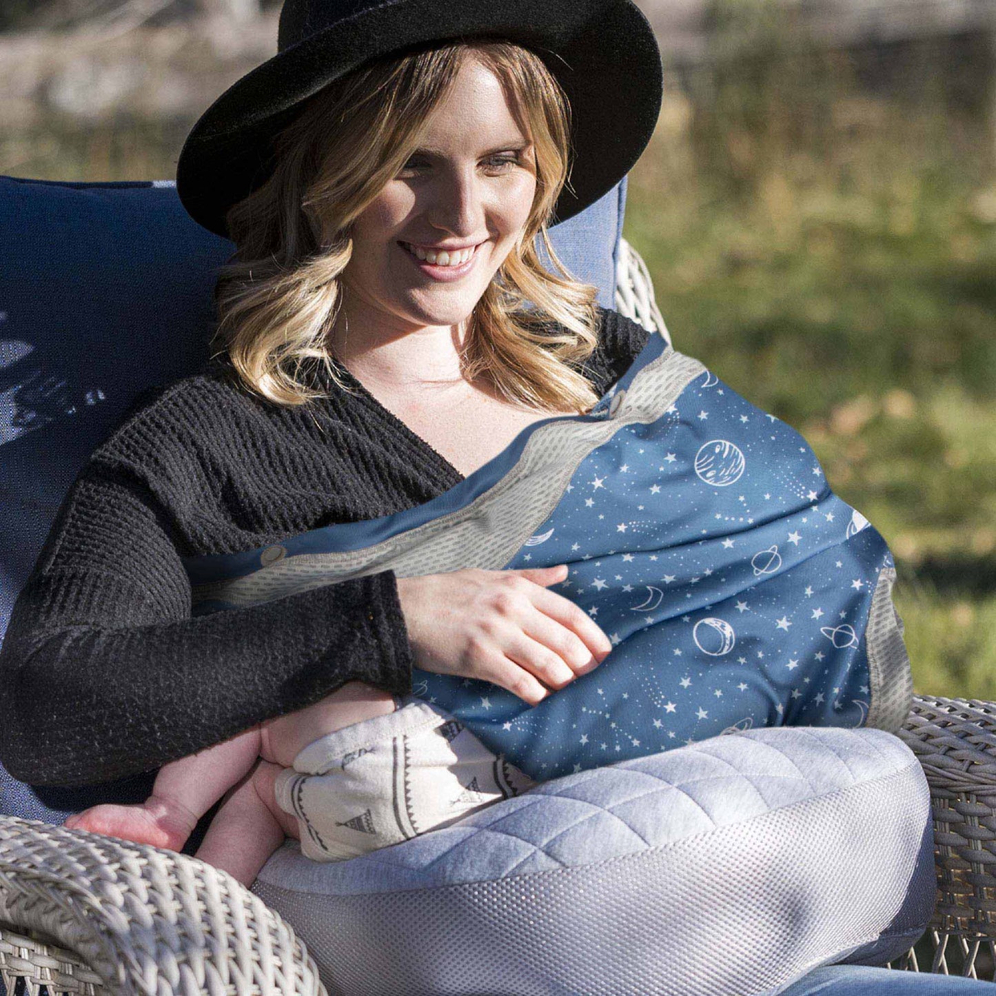 Boppy 4 and More Multi-Use Starry Sky Cover - Blue