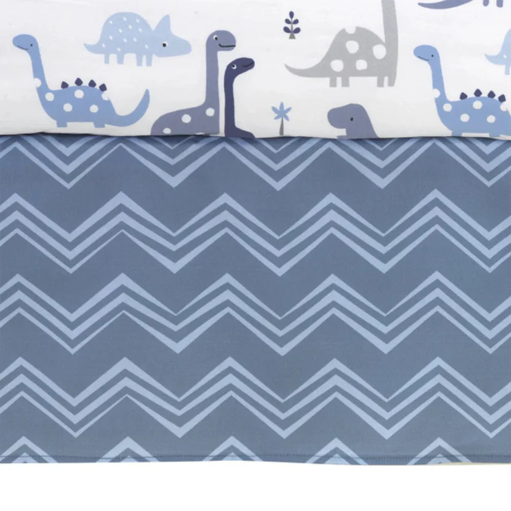 Bundle: Soho Baby Hampton Stone Wash 4-in-1 Convertible Crib + Bedtime Originals Roar Dinosaur Wall Decals + Crib Bedding Set (3 Pieces) + Fitted Crib Sheet