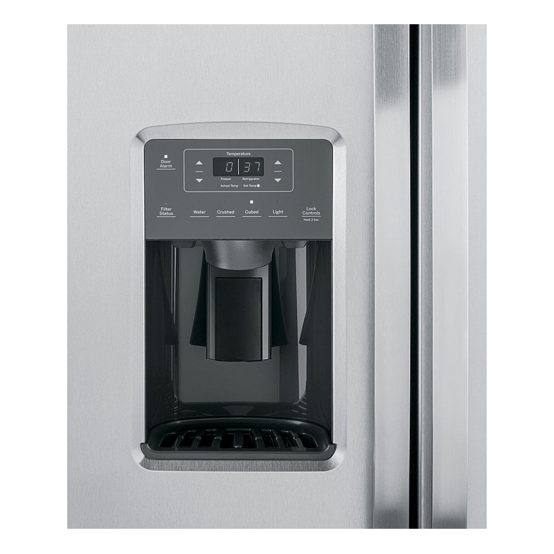 GE GSS25GYPFS 25.3 . Side-by-Side Refrigerator with Water and Ice Dispenser - Fingerprint Resistant Stainless Steel - Curacao
