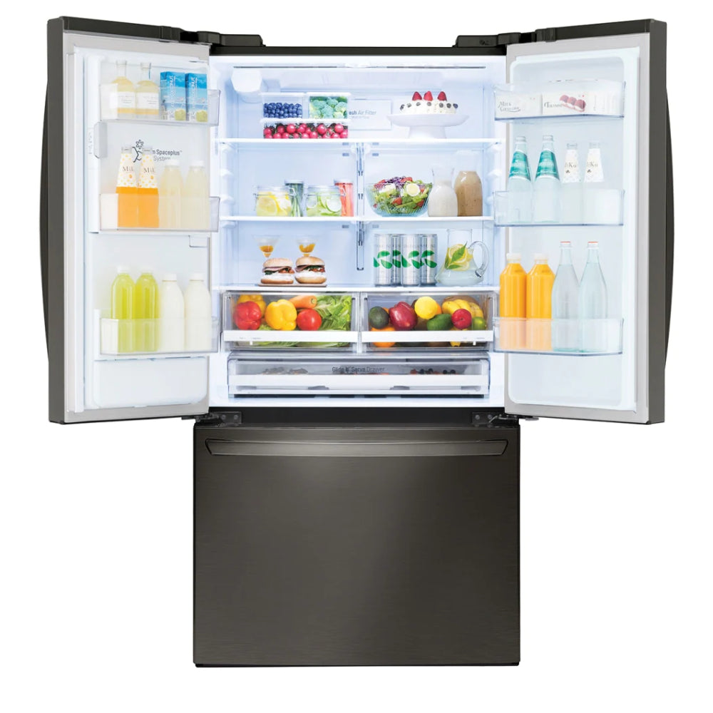 LG LFXS26973D 26 . Smart WiFi Enabled French Door Refrigerator - Black Stainless Steel - Curacao
