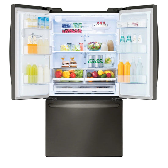 LG LFXS26973D 26 . Smart WiFi Enabled French Door Refrigerator - Black Stainless Steel - Curacao