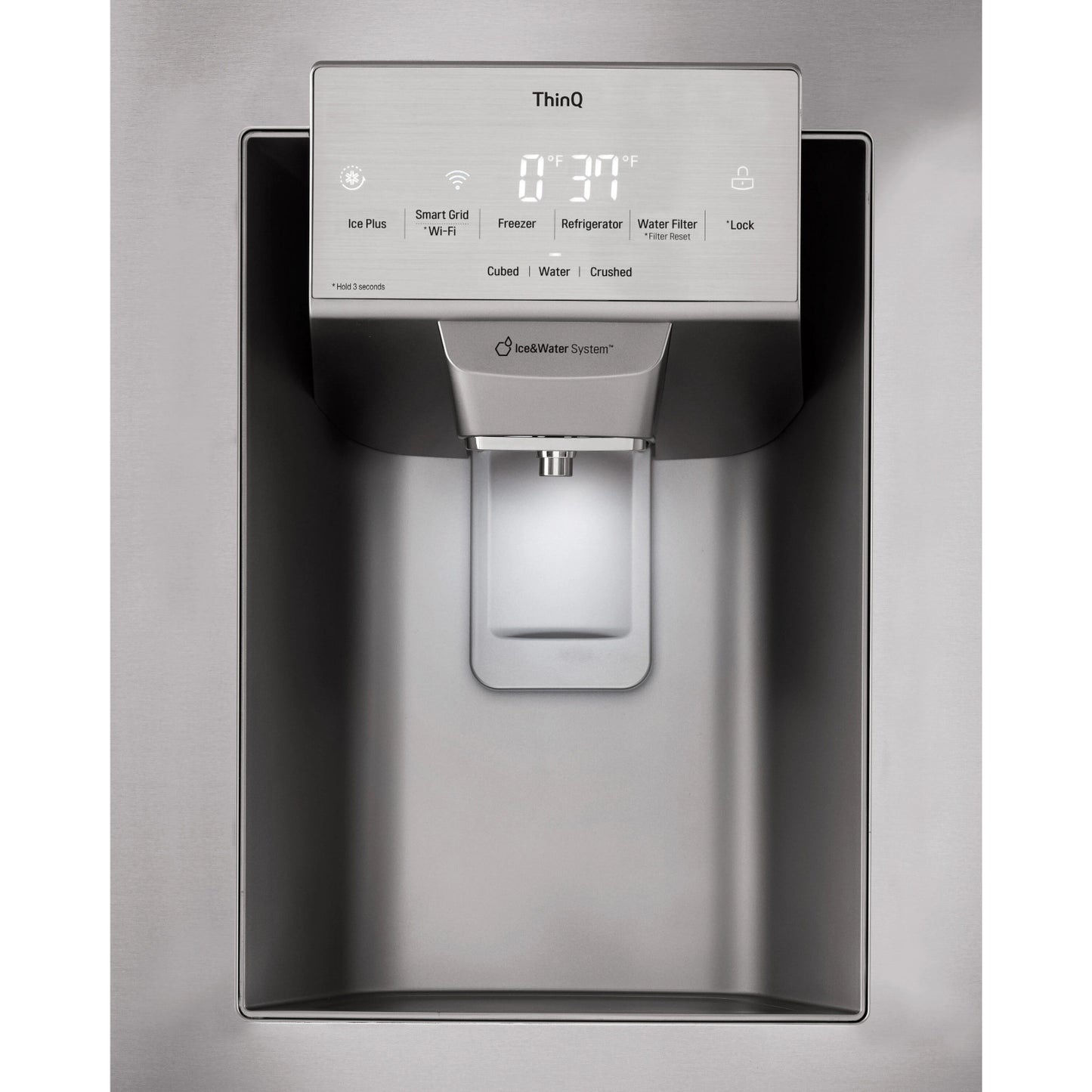 LG LRFS28XBS 28 cu. ft. 3-Door French Door Refrigerator with Ice and Water Dispenser - Silver
