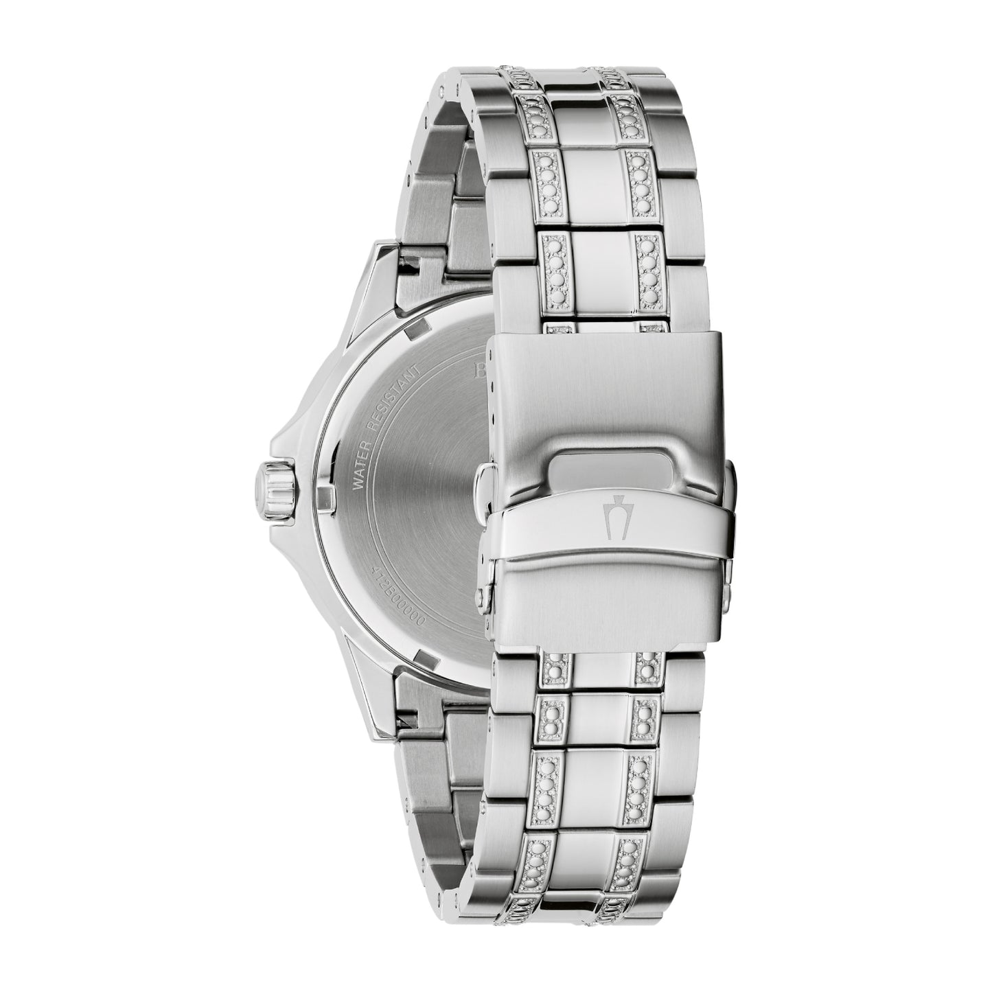 Reloj y pulsera Bulova Crystal de 42 mm para hombre (2 piezas) - Plateado
