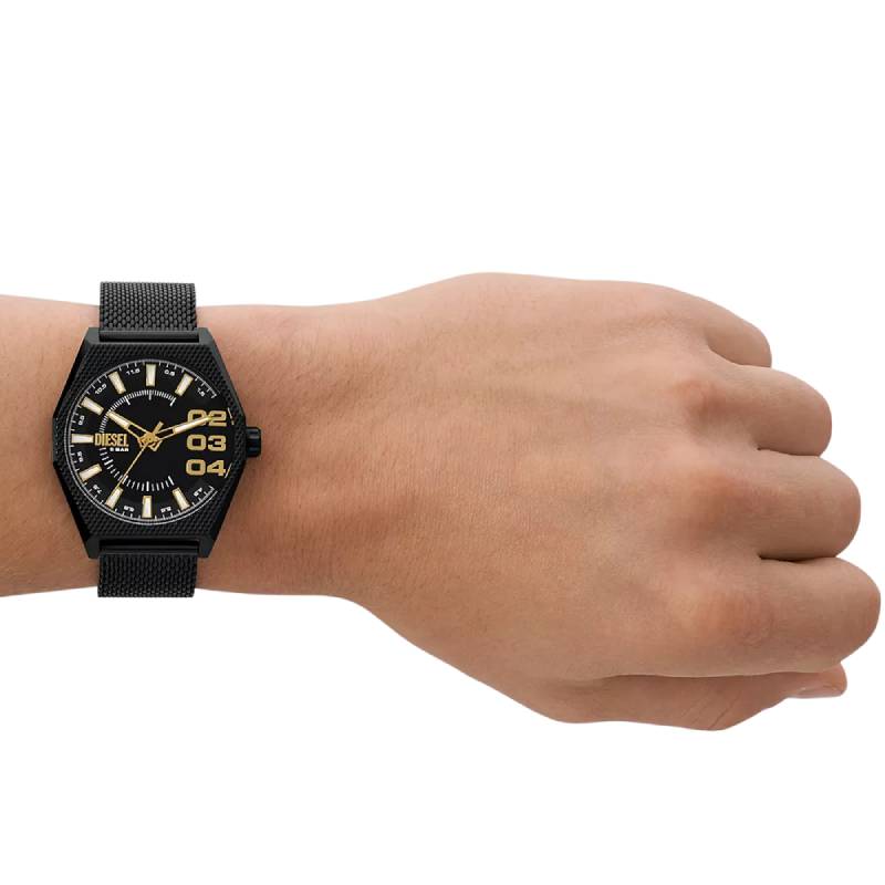 Diesel Scraper Men's 43mm Quarts Strap Watch - Black