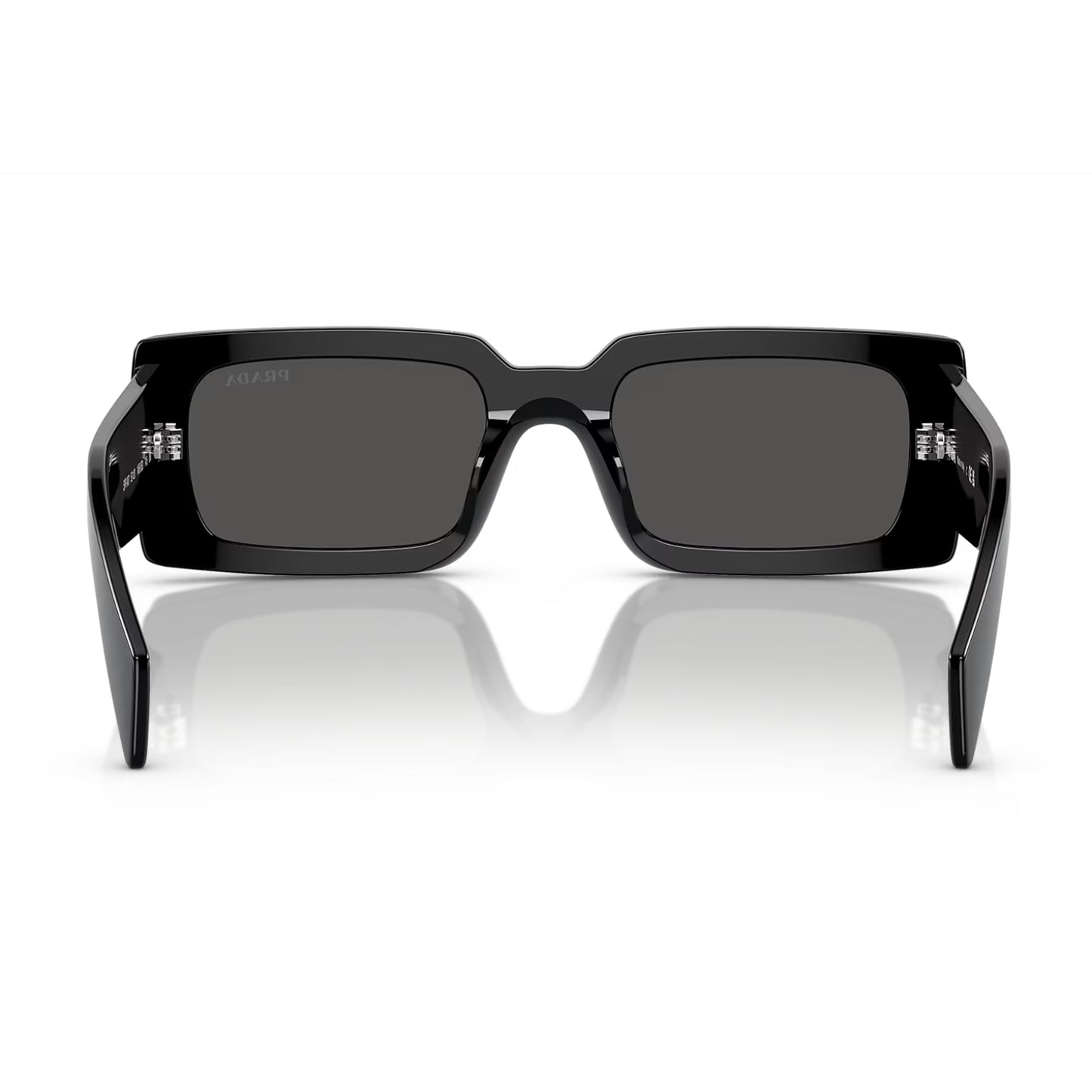 Gafas de sol rectangulares de color liso para mujer PRA07S de Prada: negro/gris oscuro