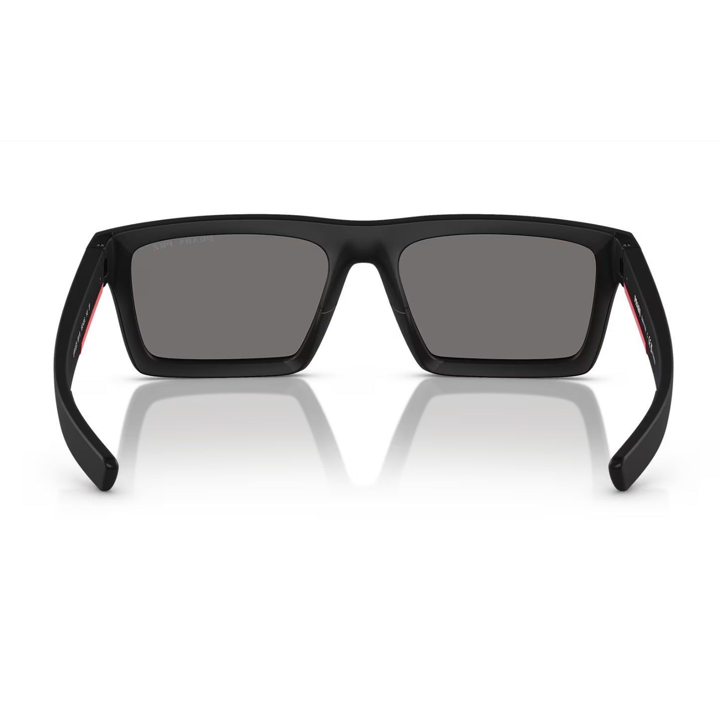 Gafas de sol rectangulares de color liso PS02ZS para hombre de Prada Linea Rossa - Mette Black/Dark Gray Polarized