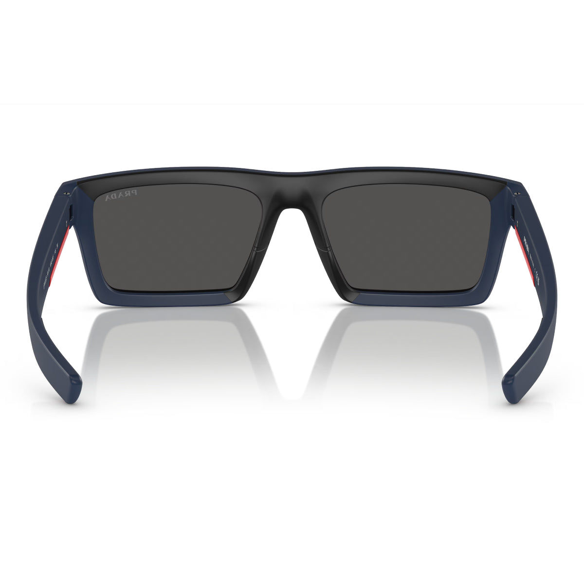 Prada Linea Rossa Men's PS02ZS Rectangle Solid Color Sunglasses - Matte Blue/Dark Gray