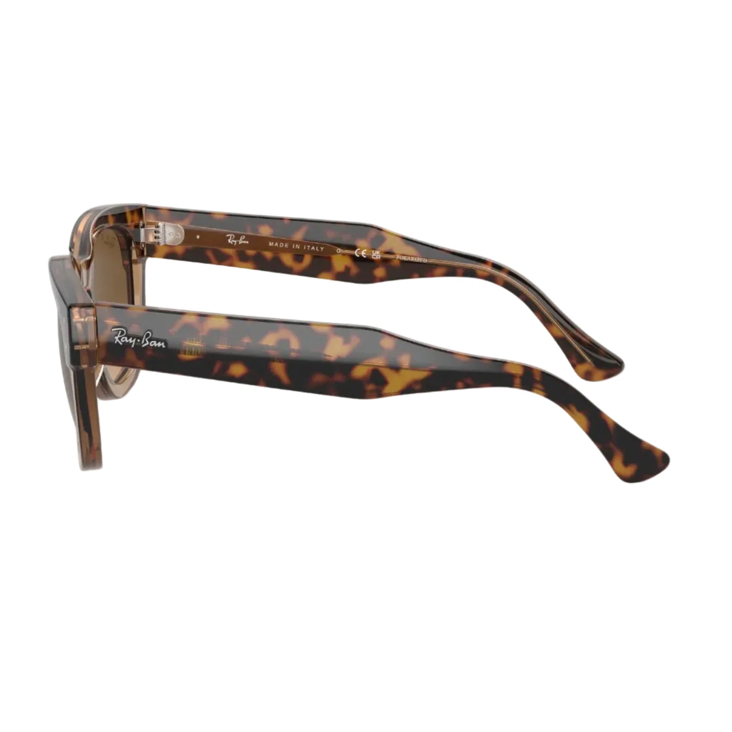 Gafas de sol unisex Ray-Ban Mega Hawkeye RB0298S con degradado cuadrado: habana pulida sobre marrón transparente/marrón