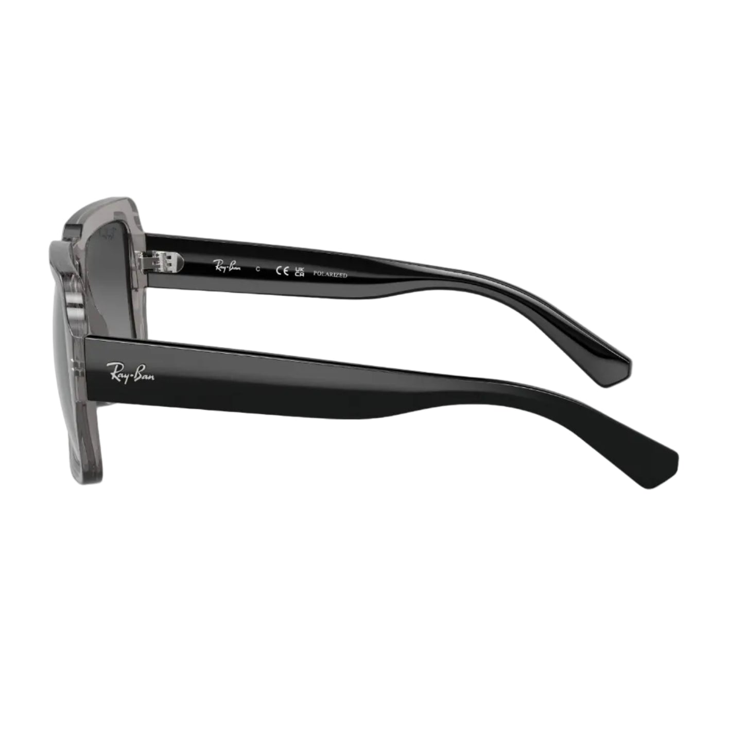 Gafas de sol unisex Ray-Ban Magellan RB4408 con degradado cuadrado: gris transparente pulido/plata/gris
