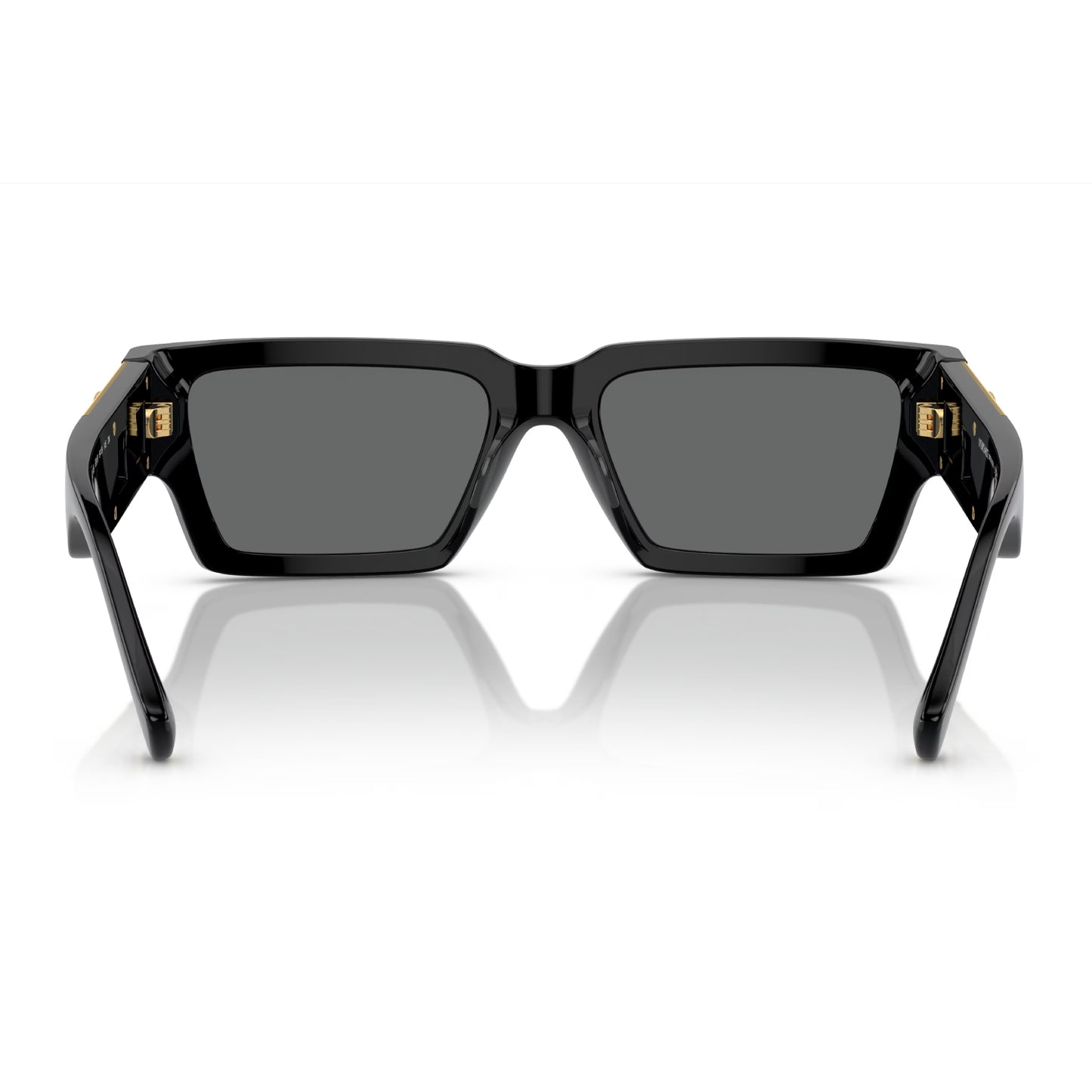 Gafas de sol unisex Versace VE4459 rectangulares de color liso - Negro/gris oscuro