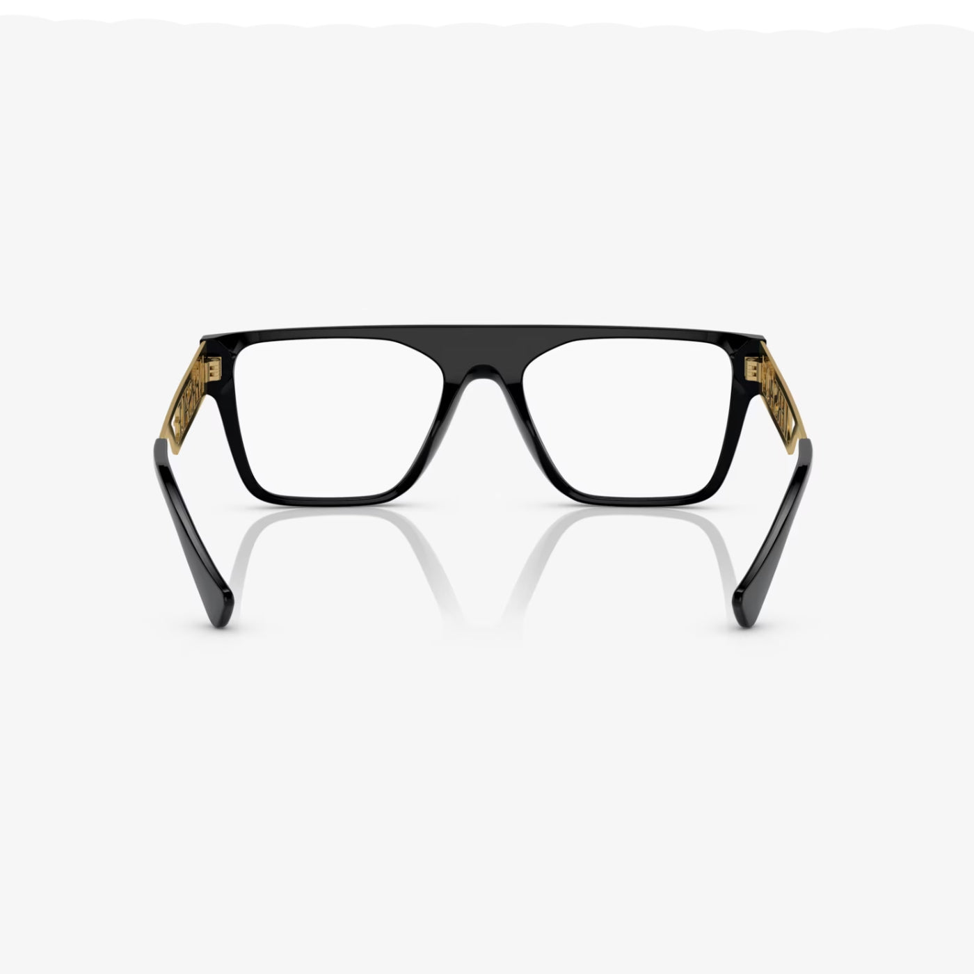 Gafas de sol rectangulares para hombre de Versace, color negro y dorado