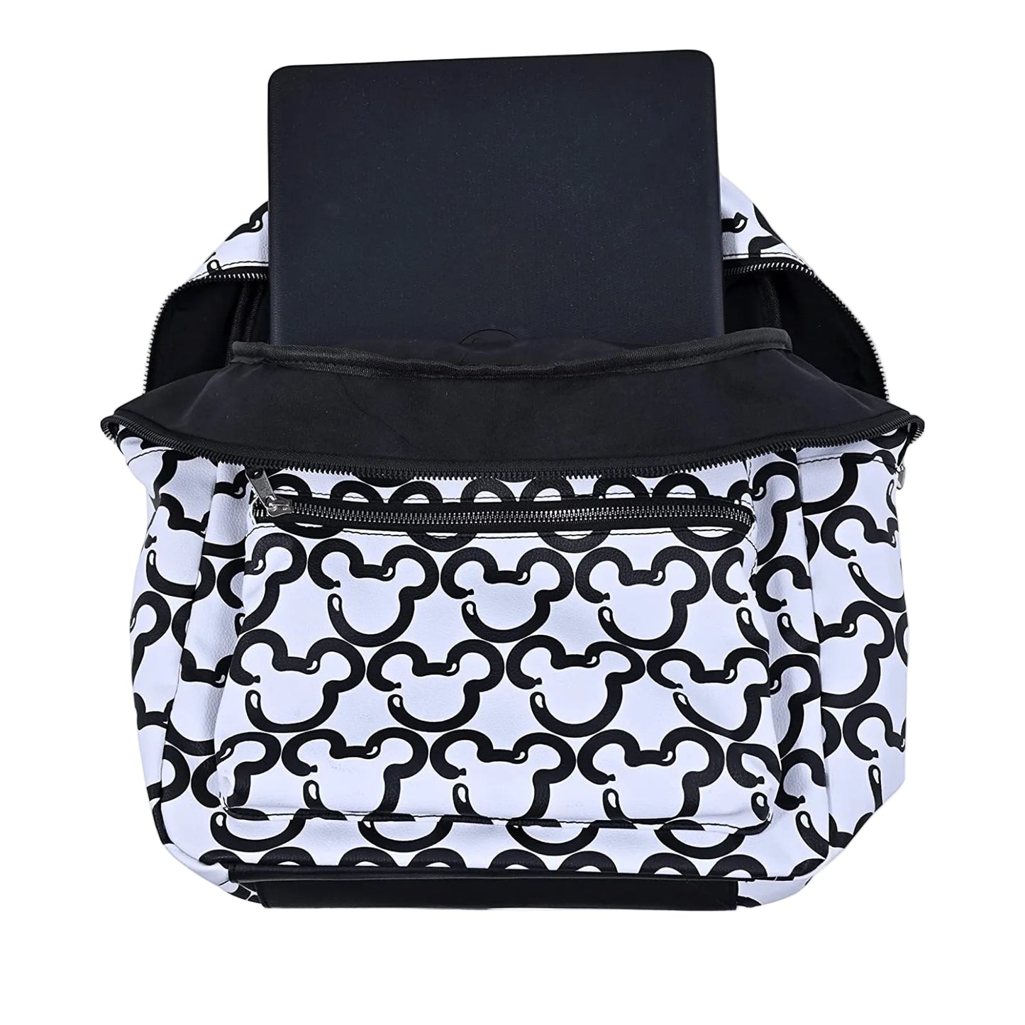 Mochila de hombro con doble correa de Minnie Mouse de 16" de Disney en vinilo - Mickey blanco