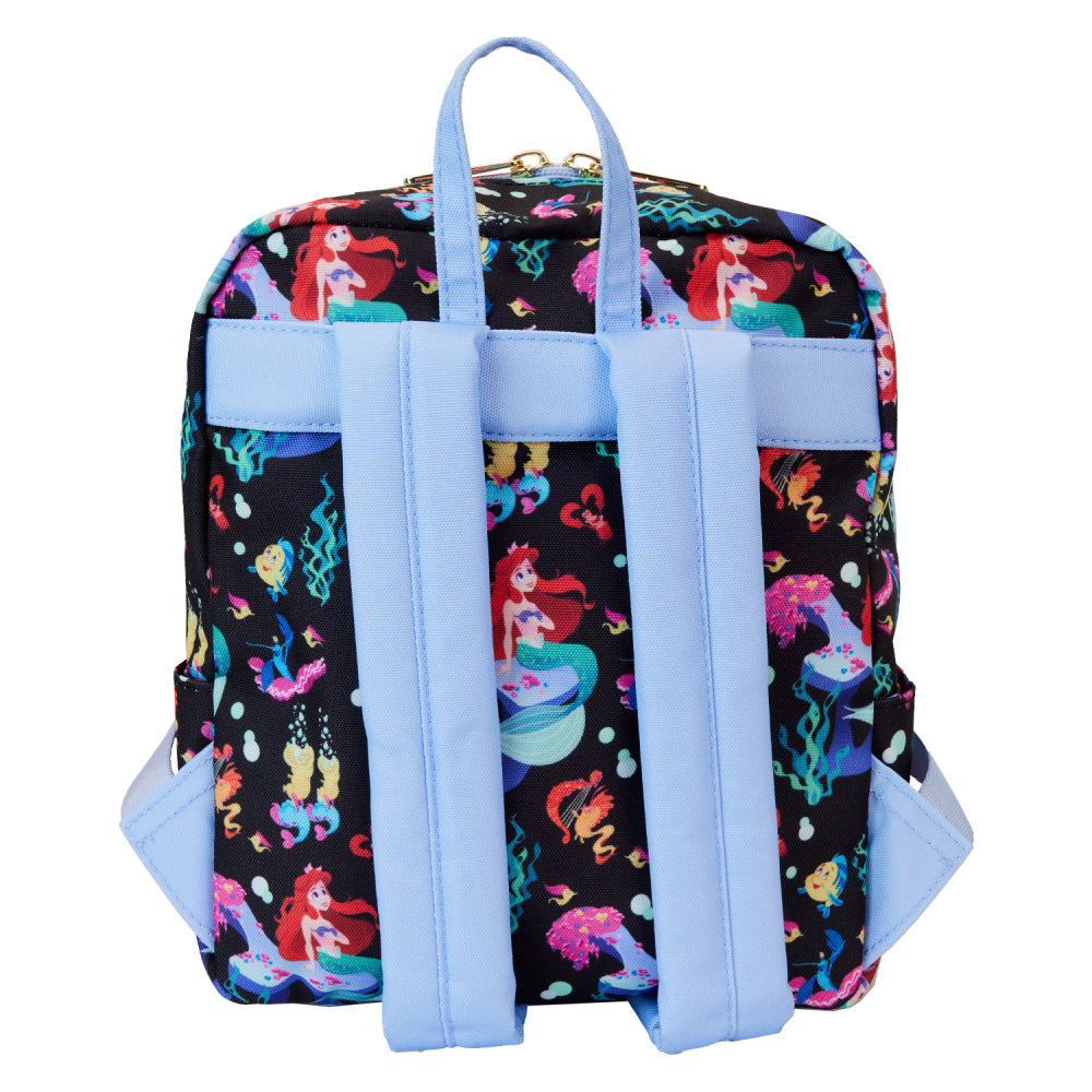 Laungefly Disney The Little Mermaid Life is the Bubbles All-Over Print Square Mini Backpack - Multicolor