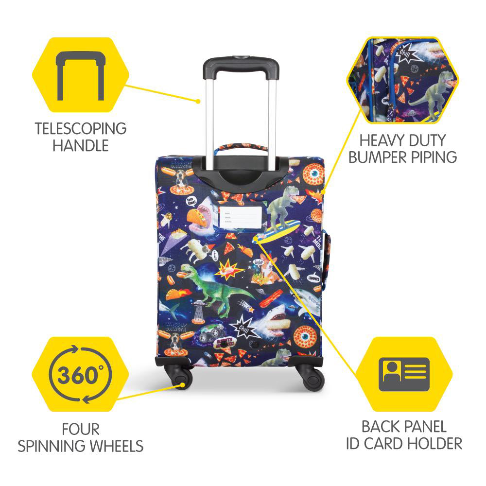 Bixbee Meme Space Odyssey Young Traveler Luggage - Blue 4-Wheels