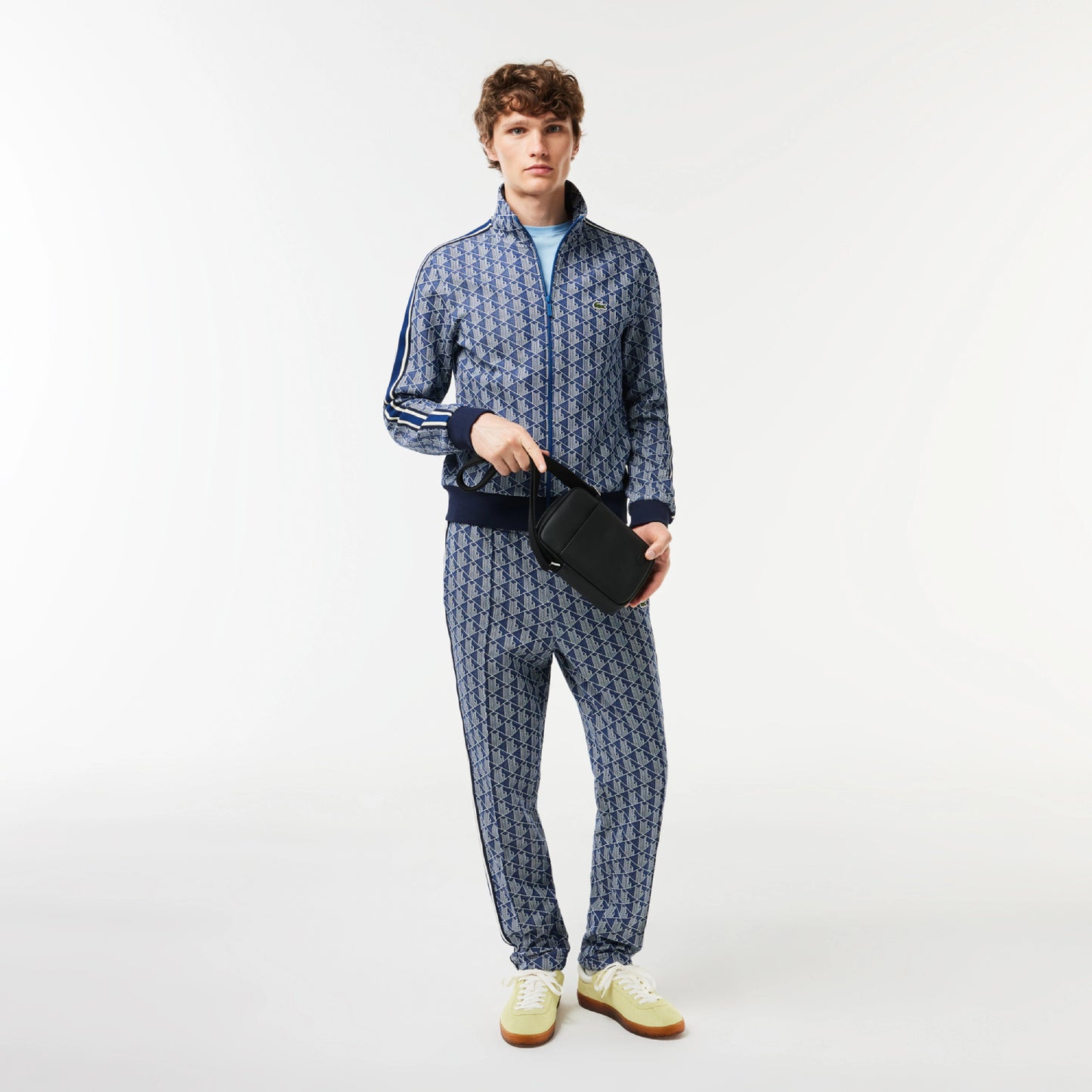 Lacoste Classic Piqué-Effect Satchel - Black