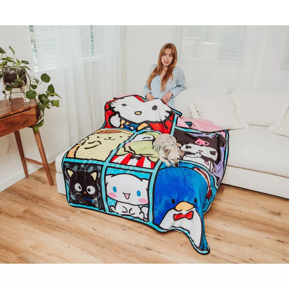 Manta polar extragrande de Sanrio Hello Kitty y sus amigos de 54" x 72"
