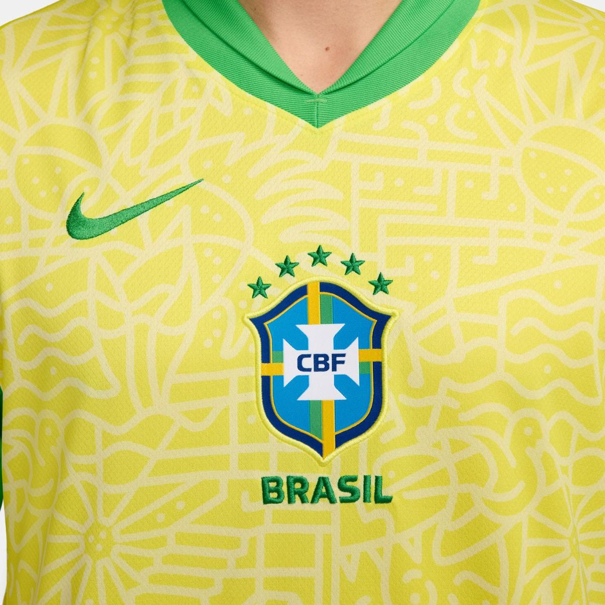 Nike Brazil 2024 Home Stadium Men's Medium Soccer Replica Jersey - Yellow