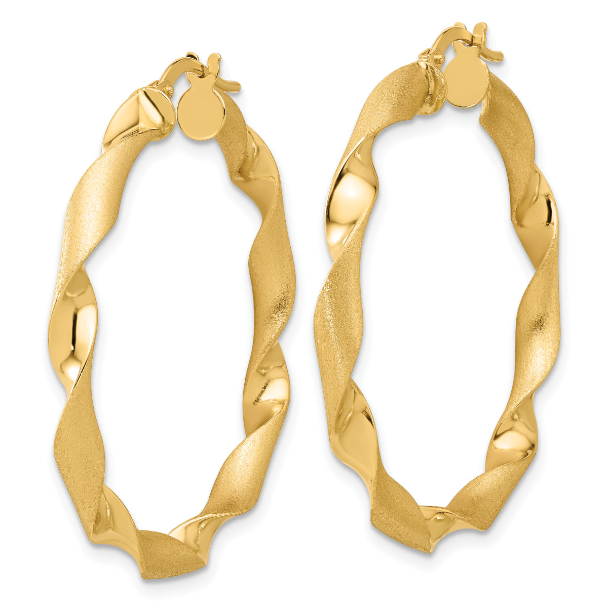 14K Leslie's Women's 3.7mm Twisted Hoop Earrings in 14K Yellow Gold