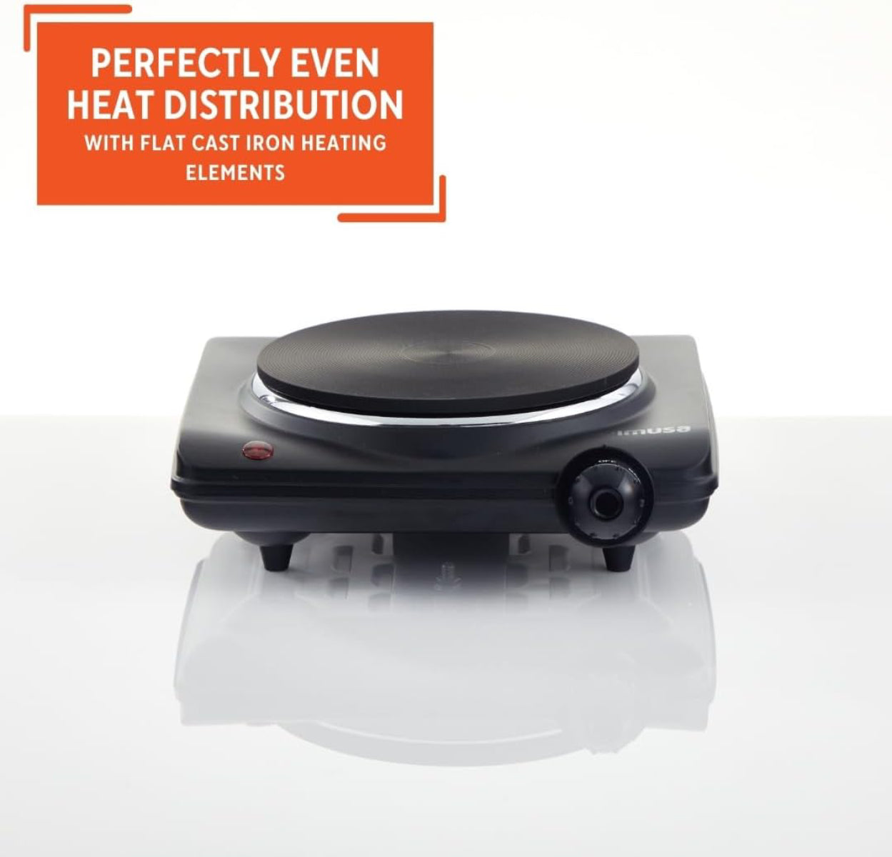 Imusa GAU/80315US Single Electric Hot Plate - Black