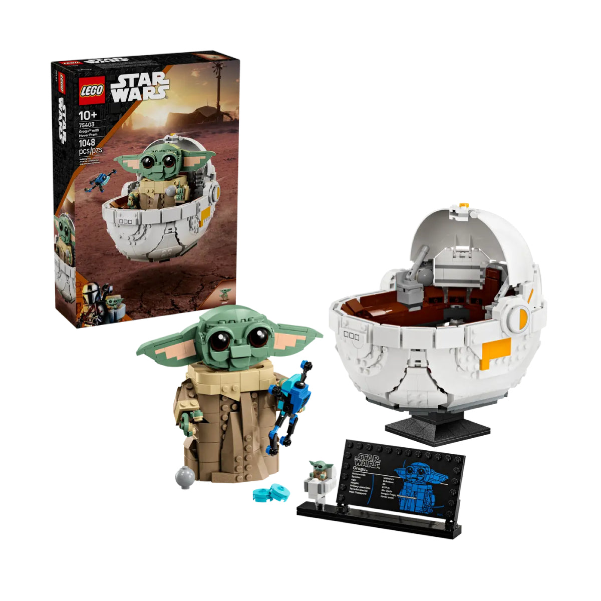 LEGO Star Wars The Mandalorian Grogu with Hover Pram Buildable Toy Set (1048-Pieces)