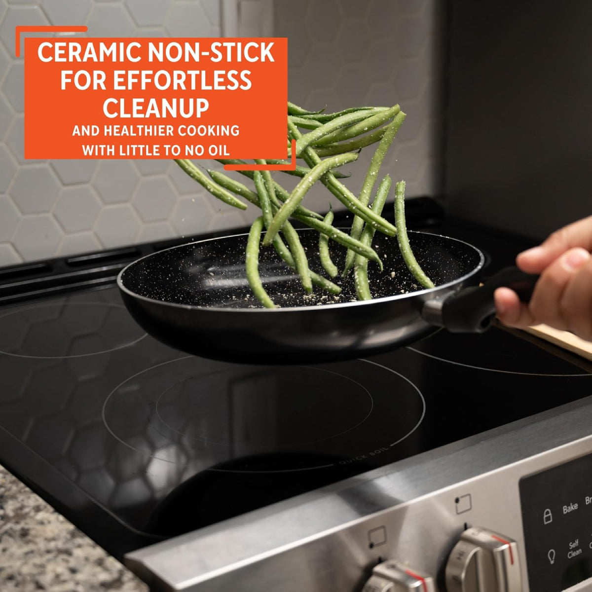 Imusa GAU/24031 10" Bistro Nonstick Fry Pan with Bakelite Handle - Black