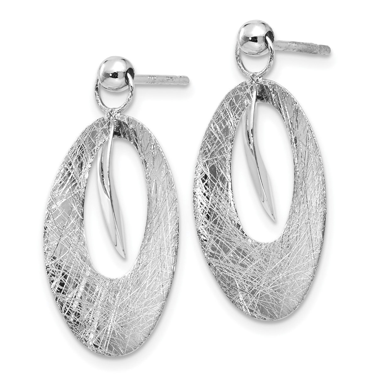 14K Leslie's Women's Reversible Post Drop and Dangle Earrings in Rhodium Plating-over 14K White Gold