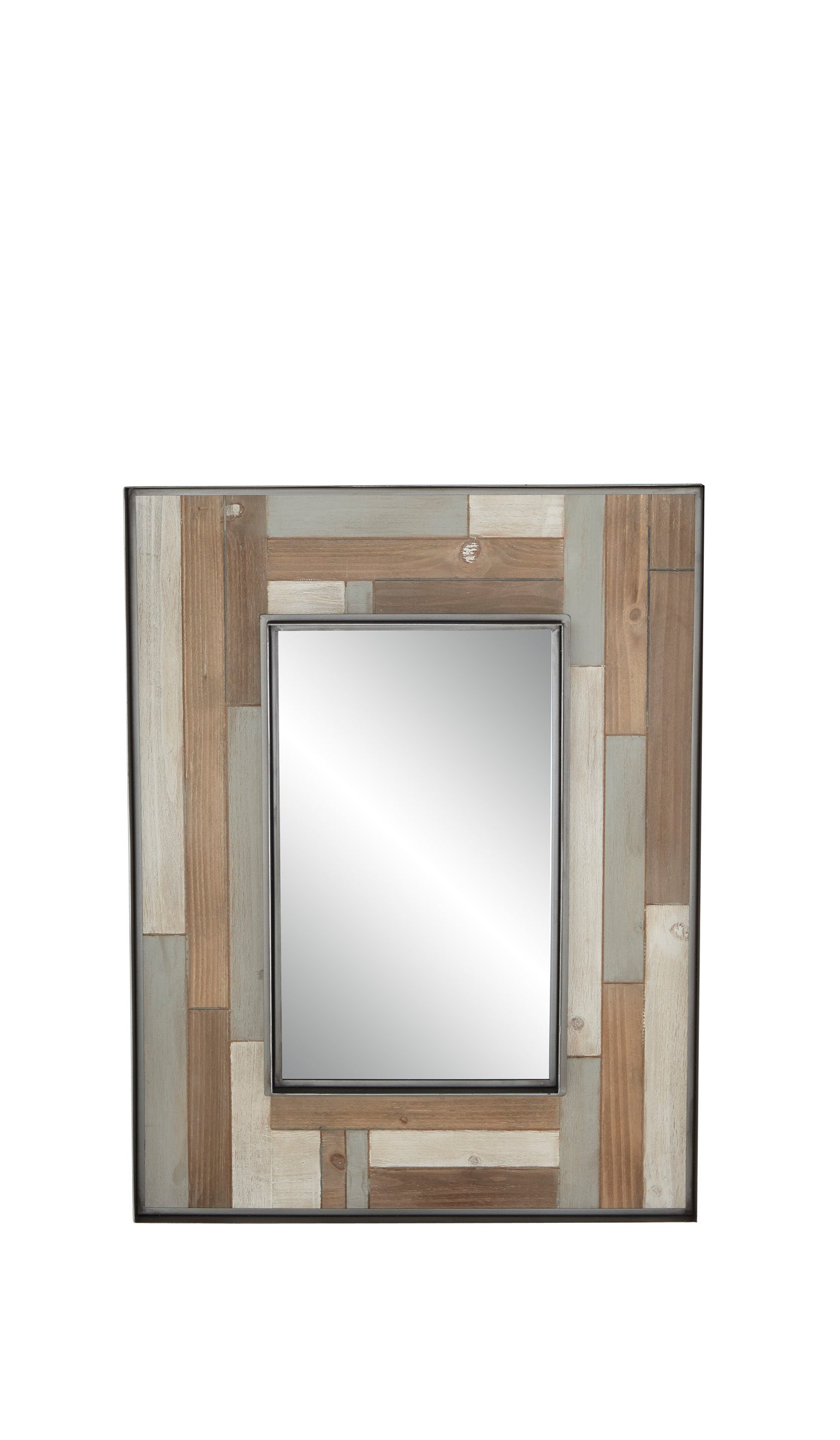 Rustic 38 X 28 Inch Rectangular Framed Wall Mirror