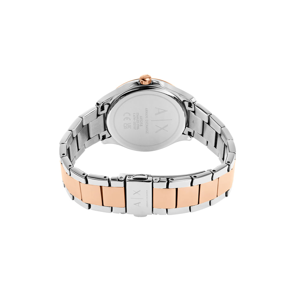 Armani Exchange Hampton Women's 36mm Two-Tone Bracelet Watch - White Dial