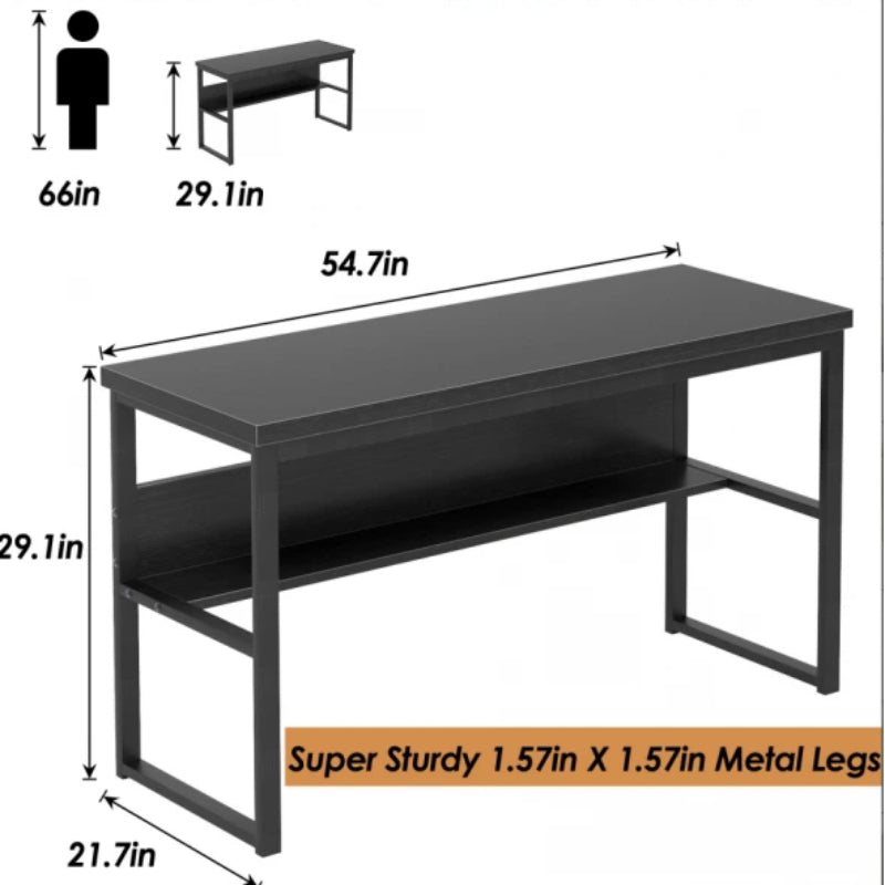 29" Desk with Bookshelf by Best Home - Black