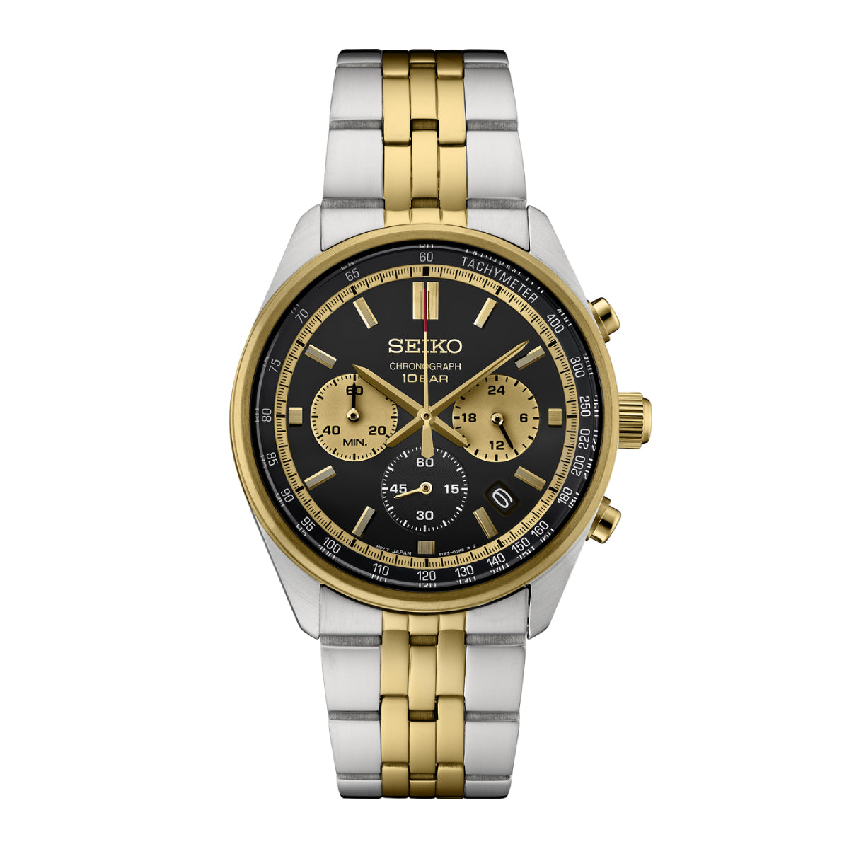 Seiko Essentials Men's 41.5mm Two-Tone Bracelet Watch - Black Dial