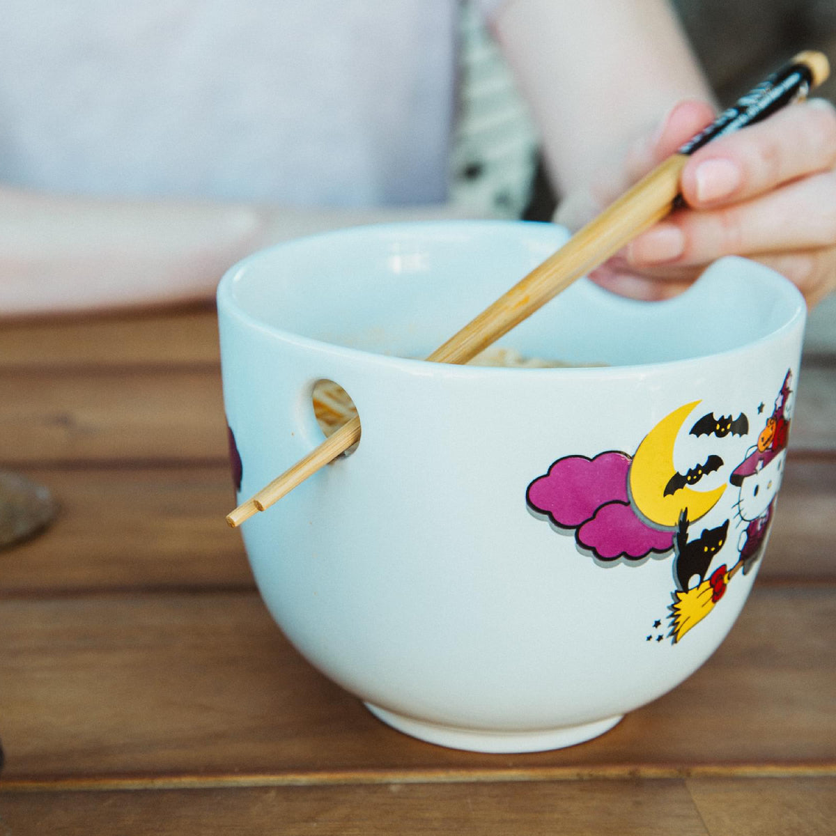 Sanrio Hello Kitty Witch 20 oz Ceramic Ramen Bowl and Chopstick Set