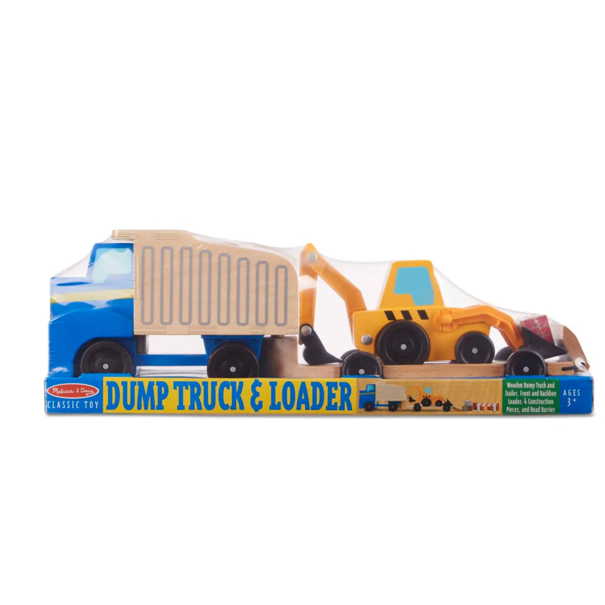Melissa & Doug Classic Toy Dump Truck and Loader (8 Pieces)