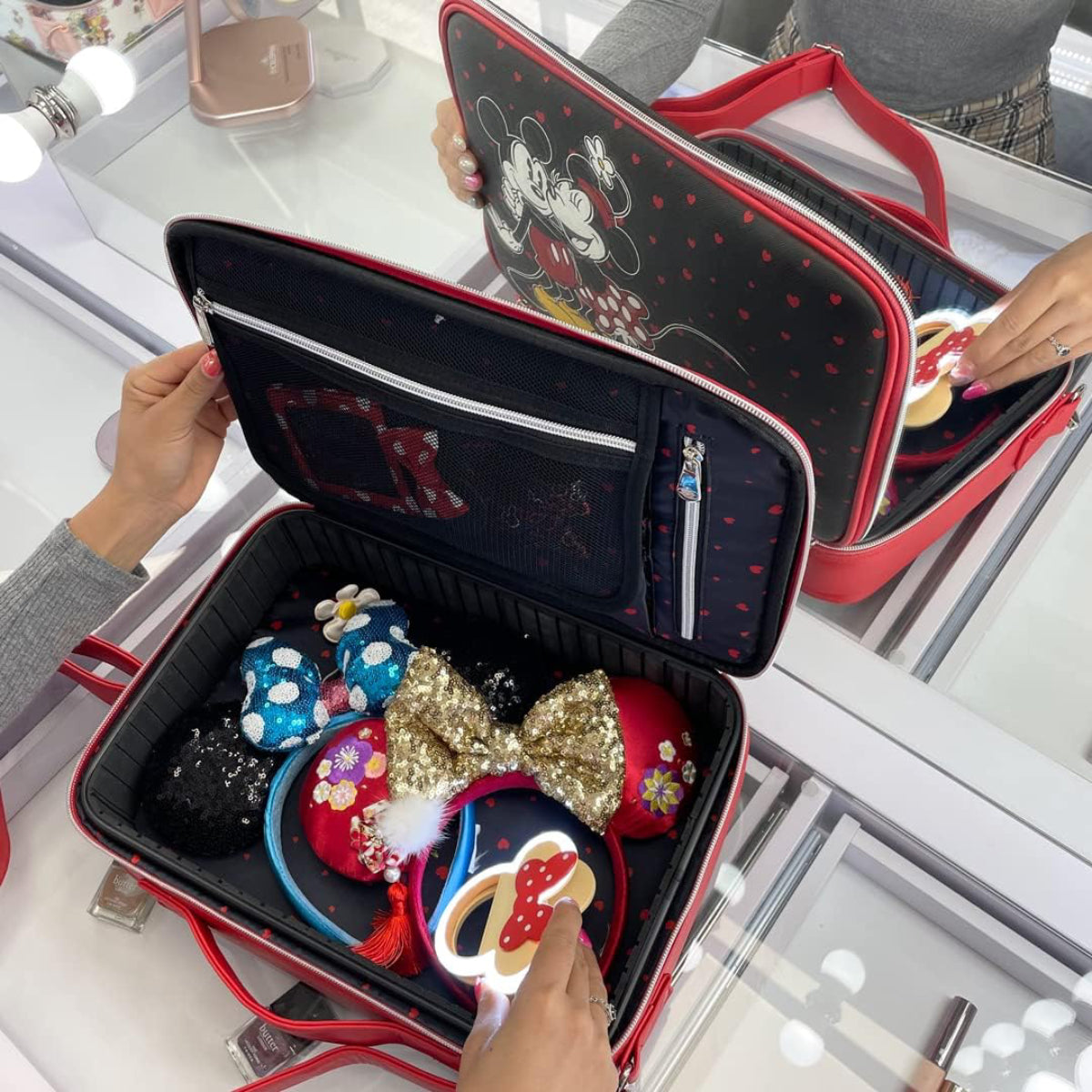 Impressions Vanity Disney Makeup Organizer Bag - Red/Black