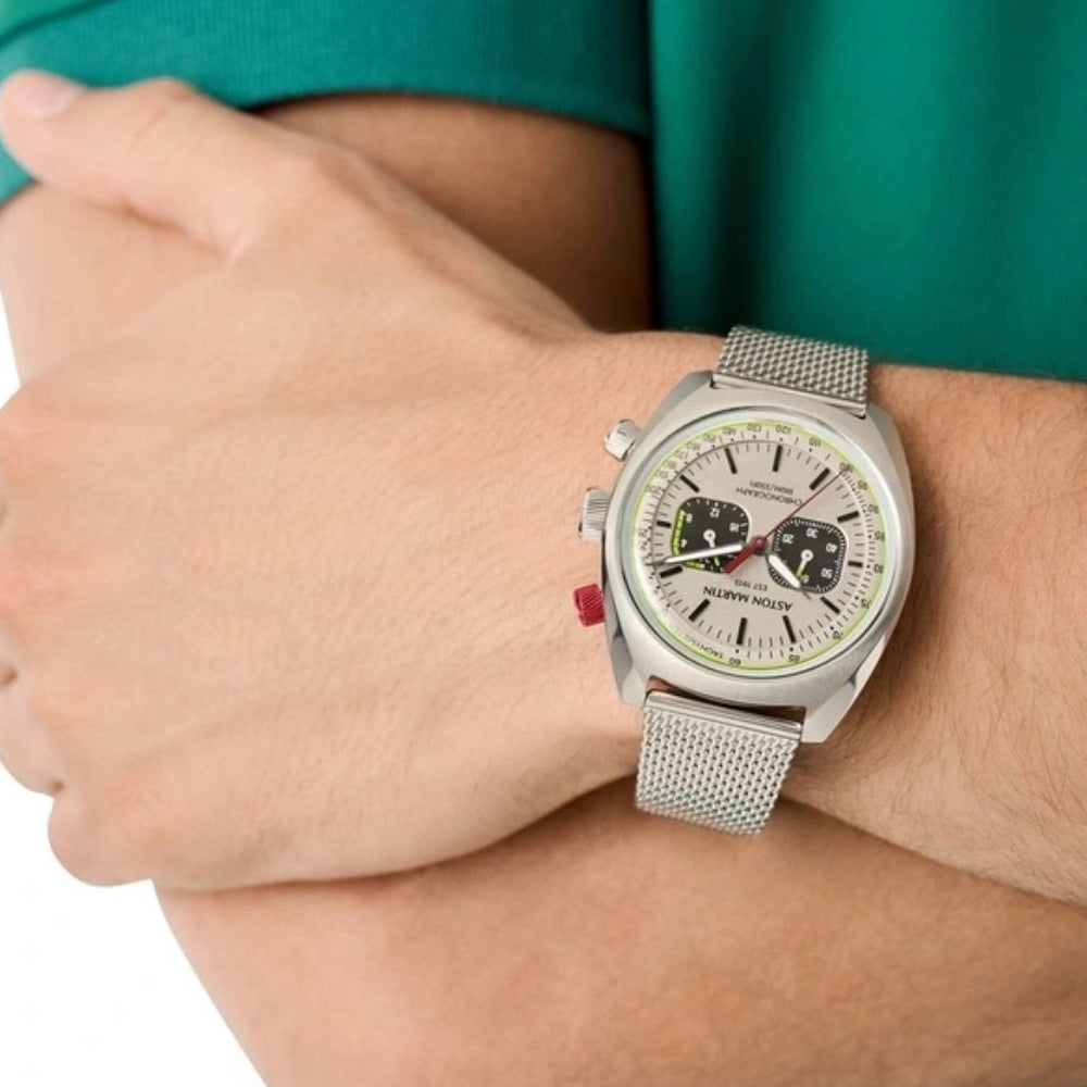 Aston Martin TS2 Men's 43mm Chronograph Bracelet Watch - Silver