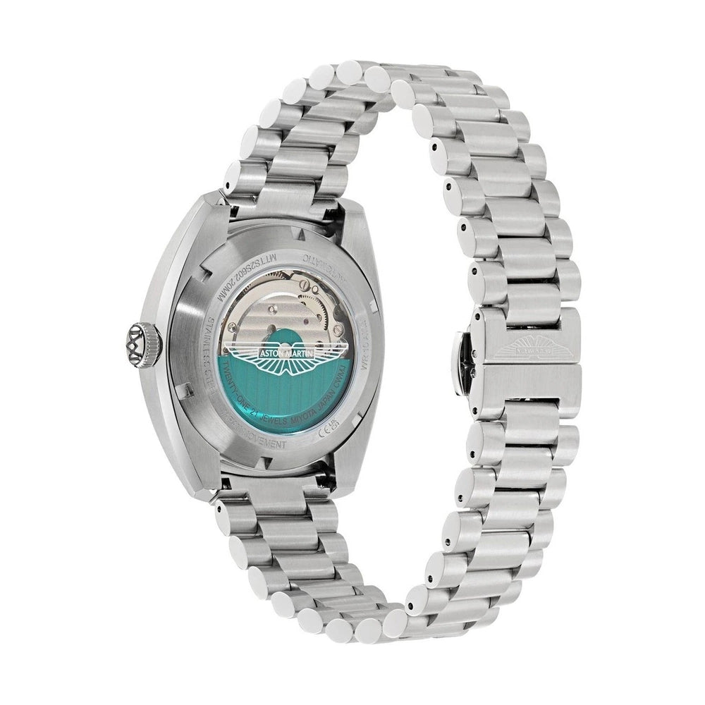 Aston Martin TS2 Men's 41mm Automatic Silver Bracelet Watch - Brown Dial